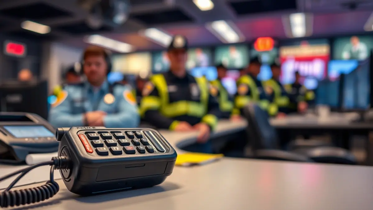 Imagen genérica de un dispositivo de seguridad con radio de policía.