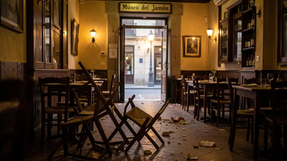 Imagen genérica de un restaurante español con signos de desorden.
