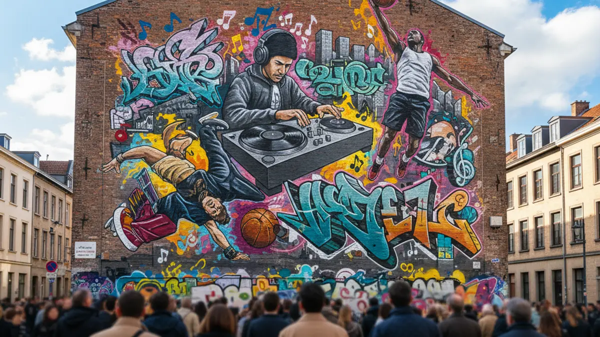 Generic image of an urban art mural depicting youth culture.