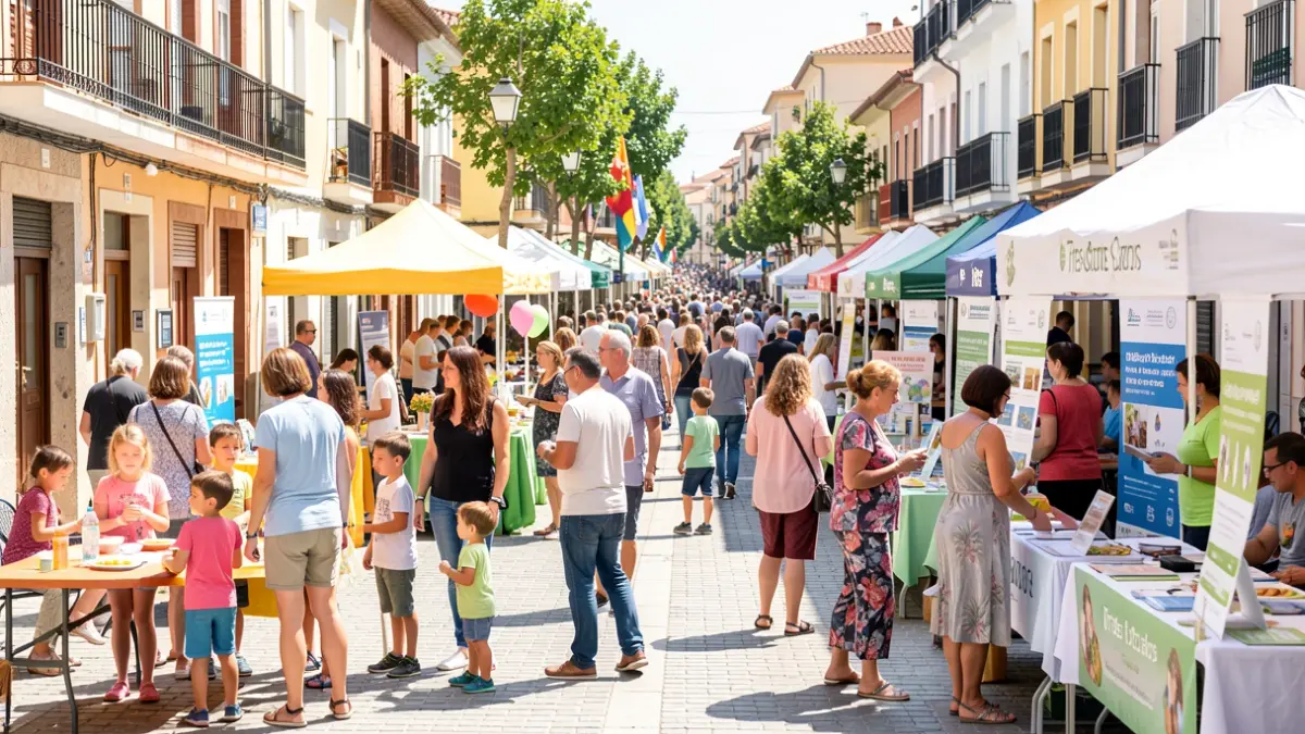 Imagen genérica de la Semana de la Salud en Tres Cantos con actividades al aire libre y puestos informativos.