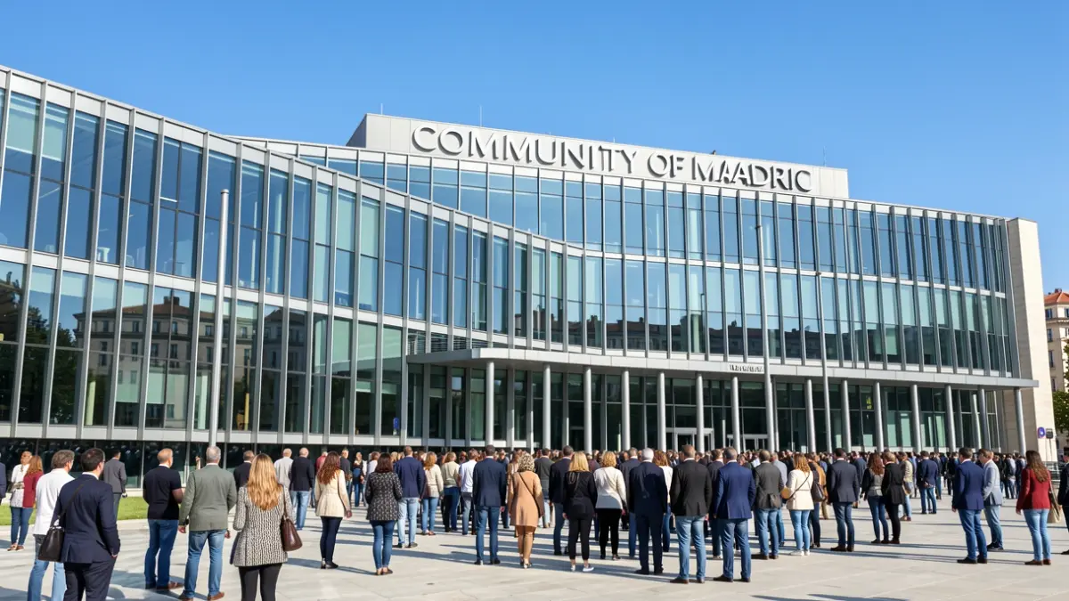 Facade of the Community of Madrid building.