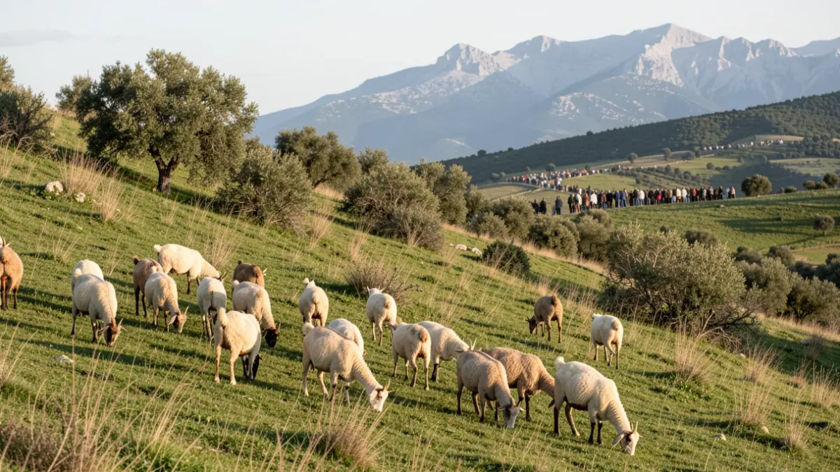 Imagen genérica de un rebaño de cabras pastando en una zona rural de la sierra.