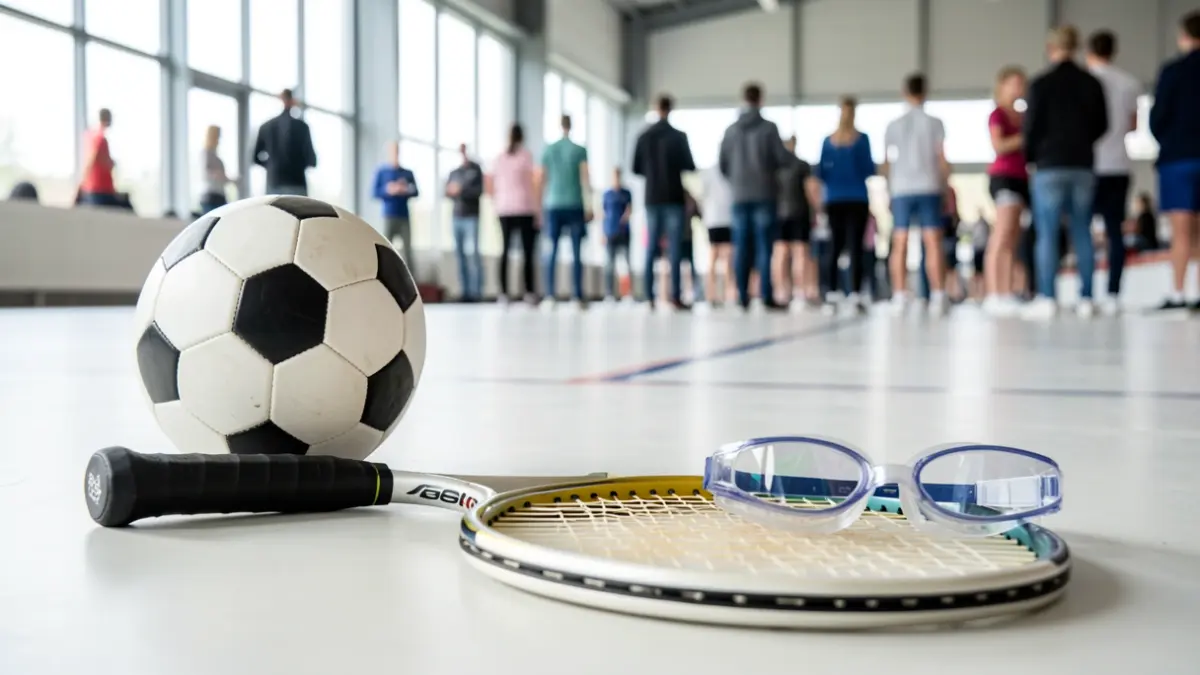 Generic image of diverse sports equipment in a municipal facility.