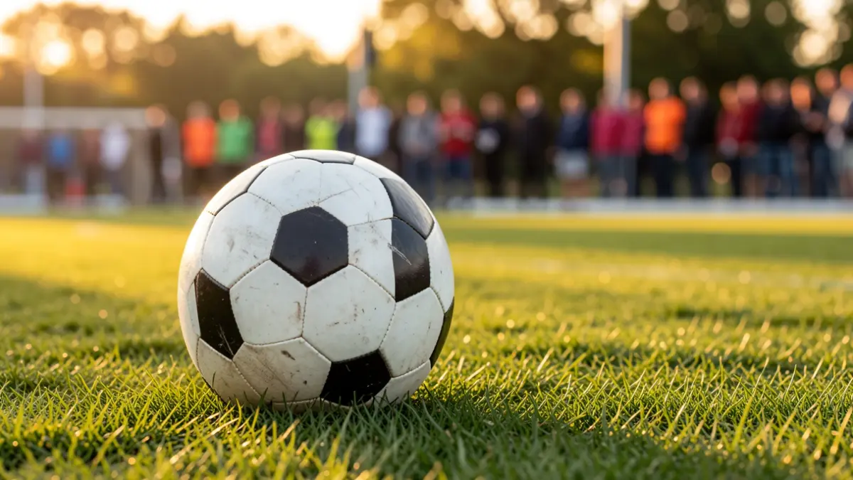 Generic image of a soccer ball on grass at a sports facility.