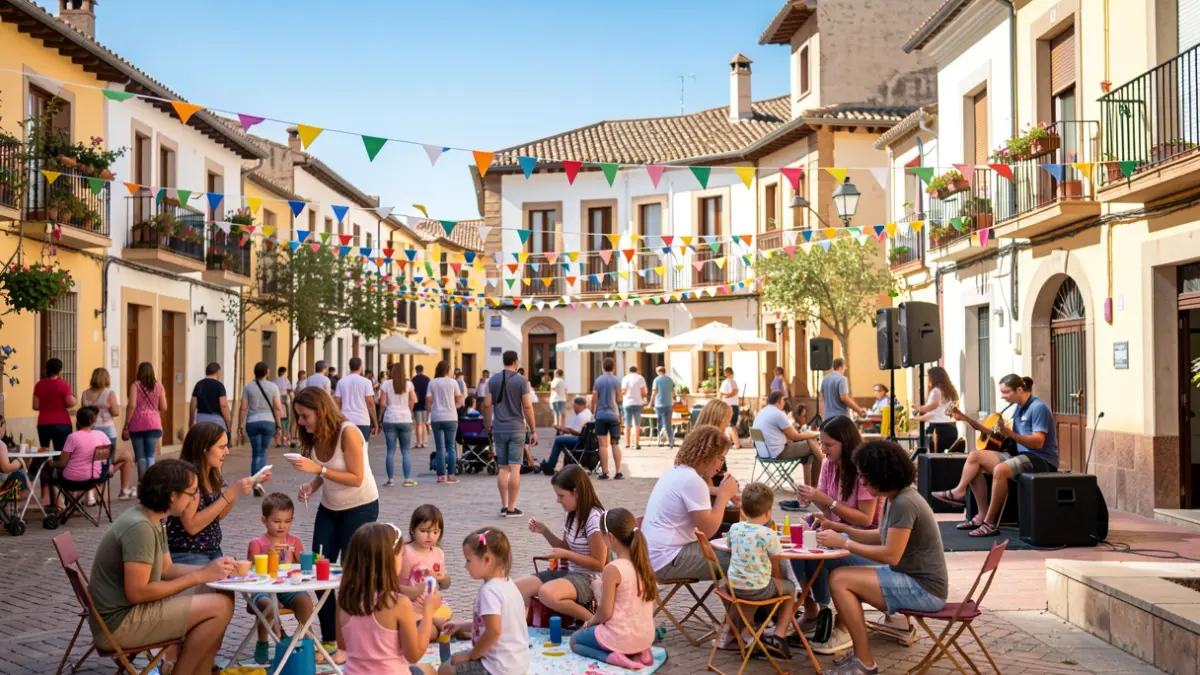 Imagen genérica de una plaza familiar en Tres Cantos con actividades al aire libre.
