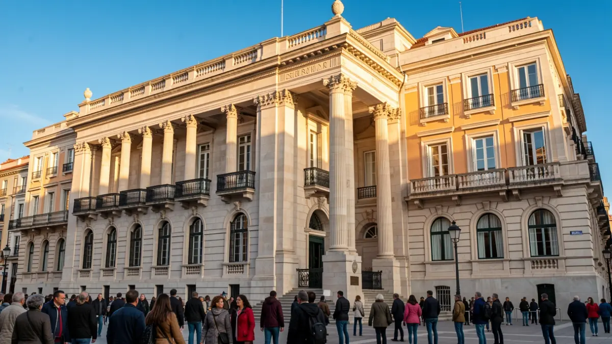 Facade of a Community of Madrid government building.