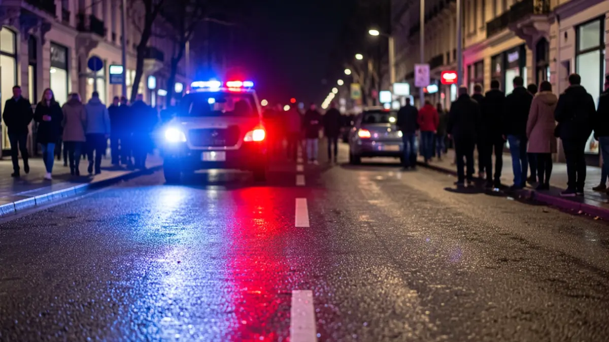 Generic image of emergency lights on a road.