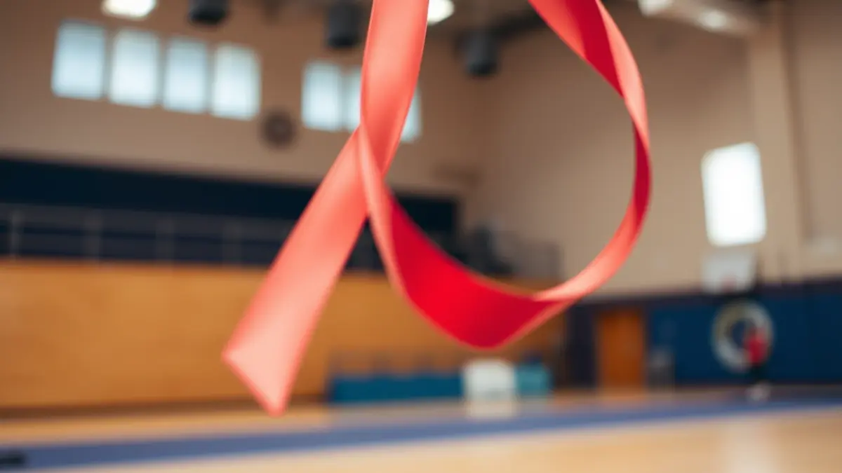 Generic image of a rhythmic gymnastics ribbon in motion.