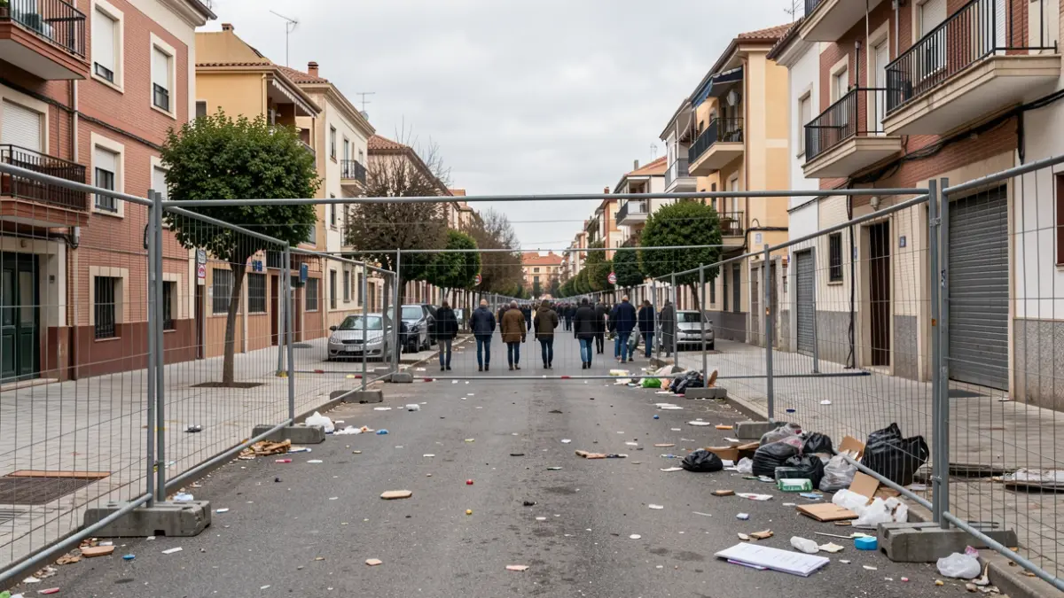 Generic image of a construction fence blocking a public space in Coslada.