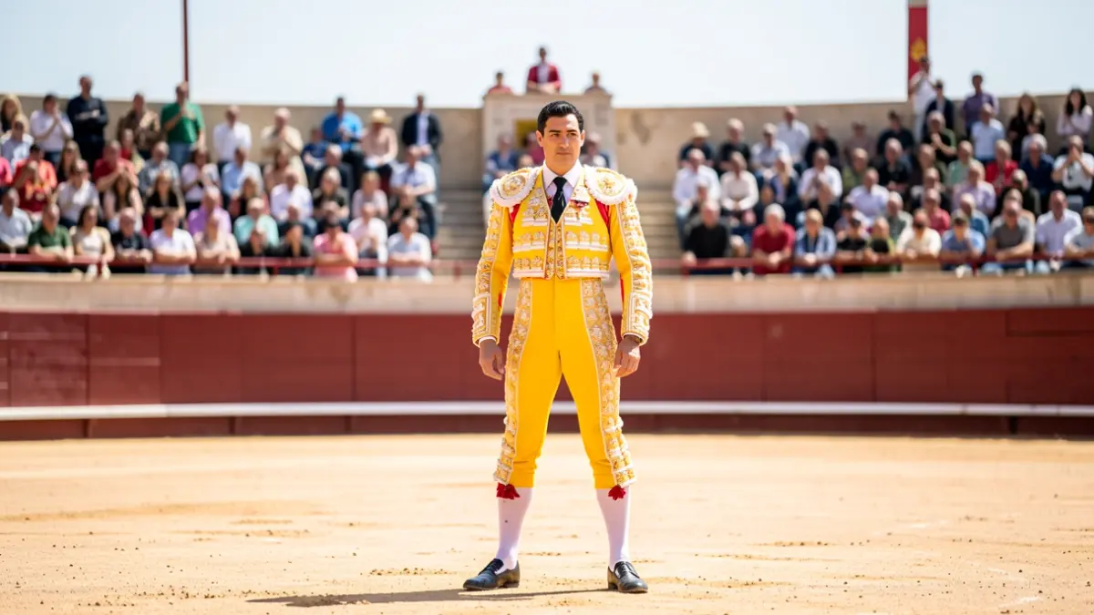Generic image of a bullfighter in a bullring.