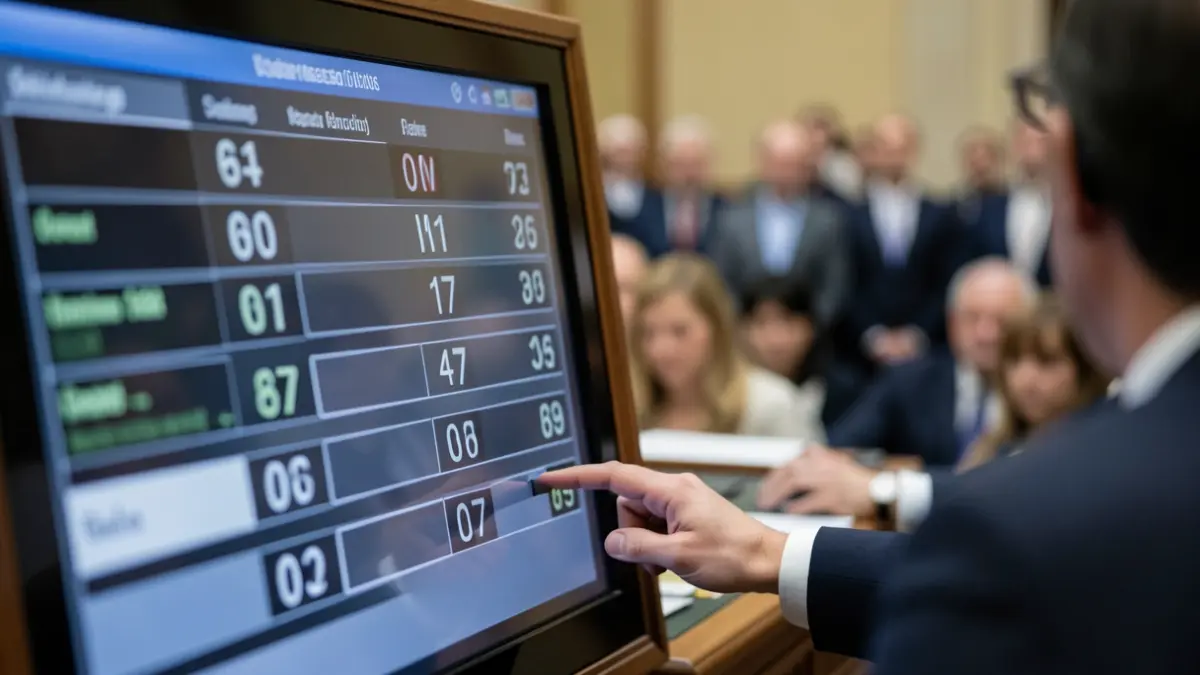 Generic image of a parliamentary voting screen.