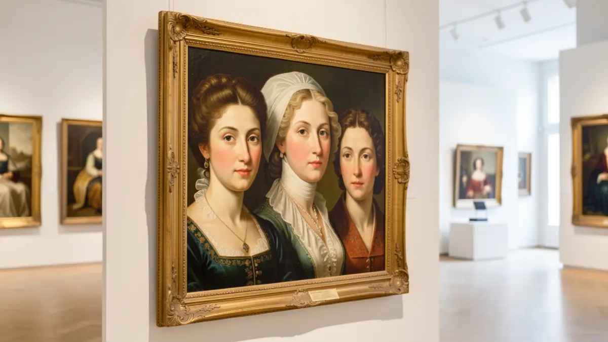 Exhibition of portraits of women from different eras.