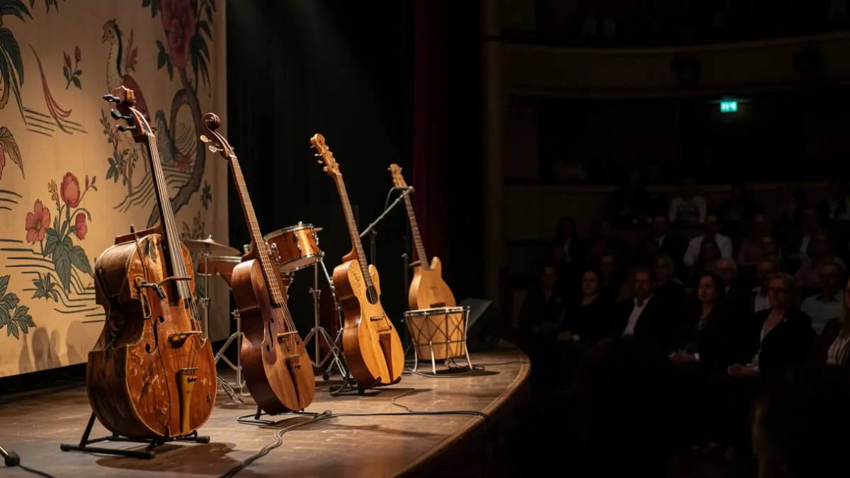 Handmade musical instruments and intimate atmosphere for an Asia-inspired concert.