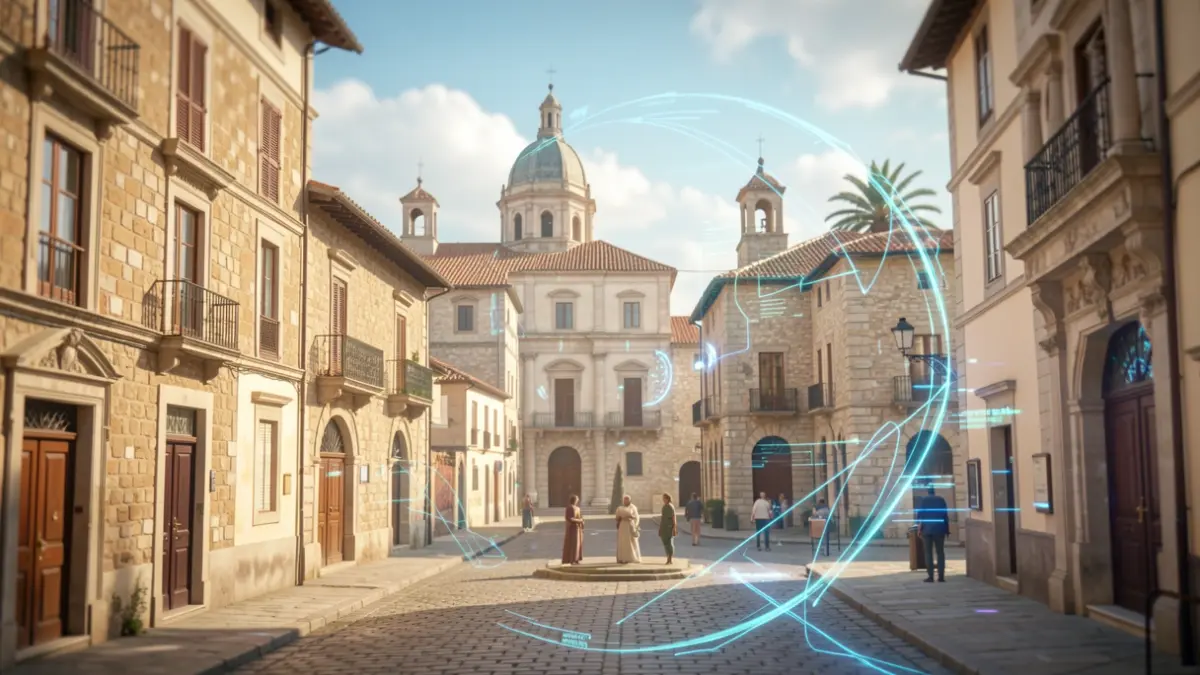 Generic image of an immersive virtual reality experience showcasing the history of Alcalá de Henares.