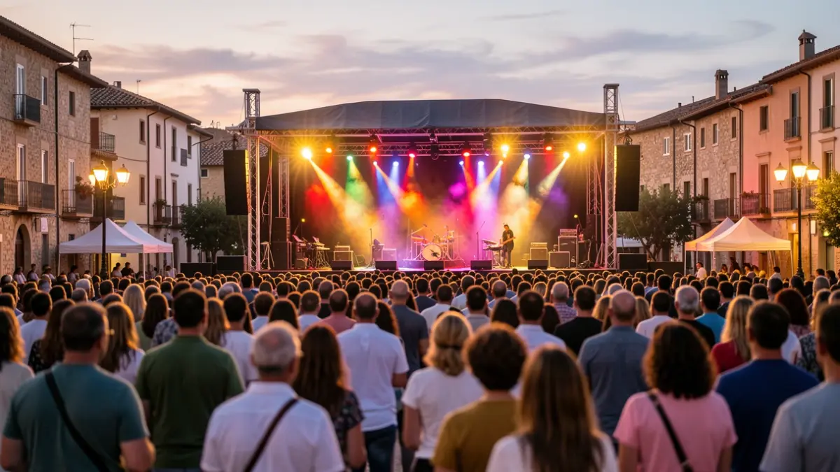 Imagen genérica de un festival de música al aire libre al atardecer.