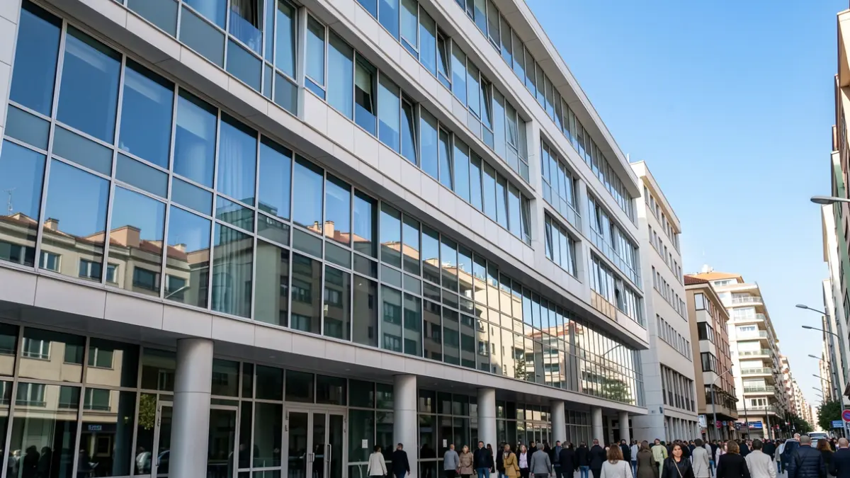 Generic image of a modern office building in Alcobendas.