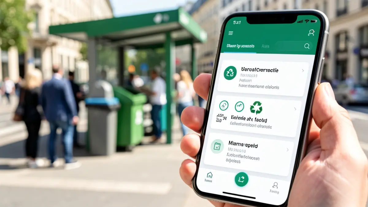 Digital interface of a waste management application at a recycling center.