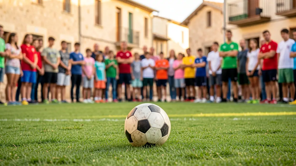 Generic image of a youth football tournament with spectators.