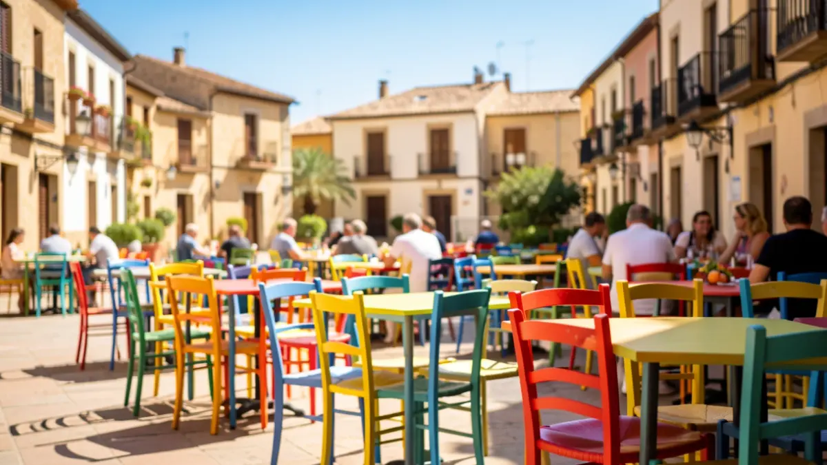 Generic image of a lively terrace in a Spanish square.