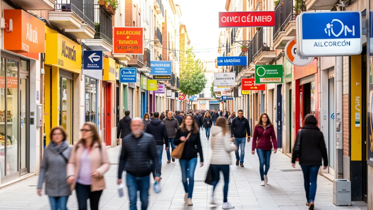 Imagen genérica de nueva señalización urbana en una calle de Alcorcón.