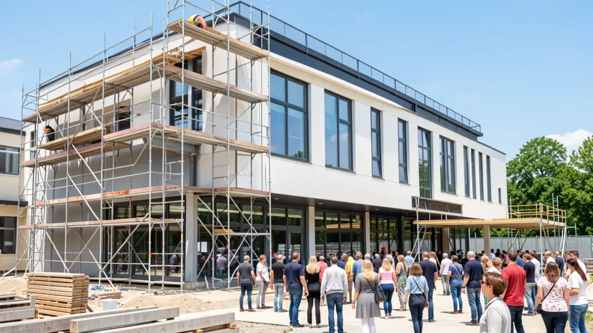 Imagen genérica de un centro educativo en construcción en la Comunidad de Madrid.