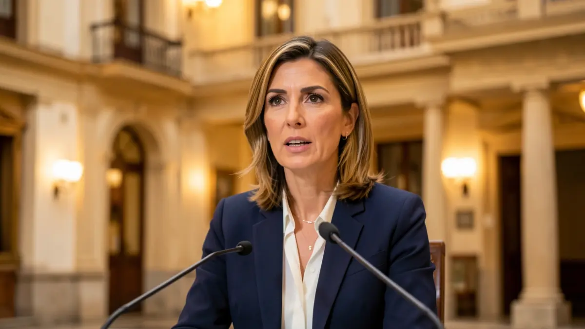 Image of the President of the Community of Madrid, Isabel Díaz Ayuso, during a press conference.