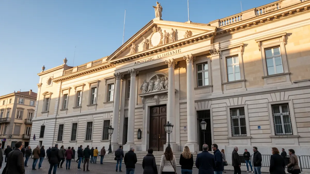 Fachada de la Nunciatura Apostólica en España durante una reunión oficial.