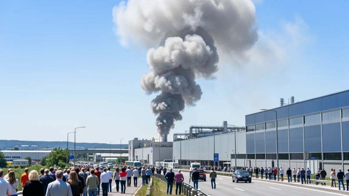 Generic image of smoke from an industrial fire.