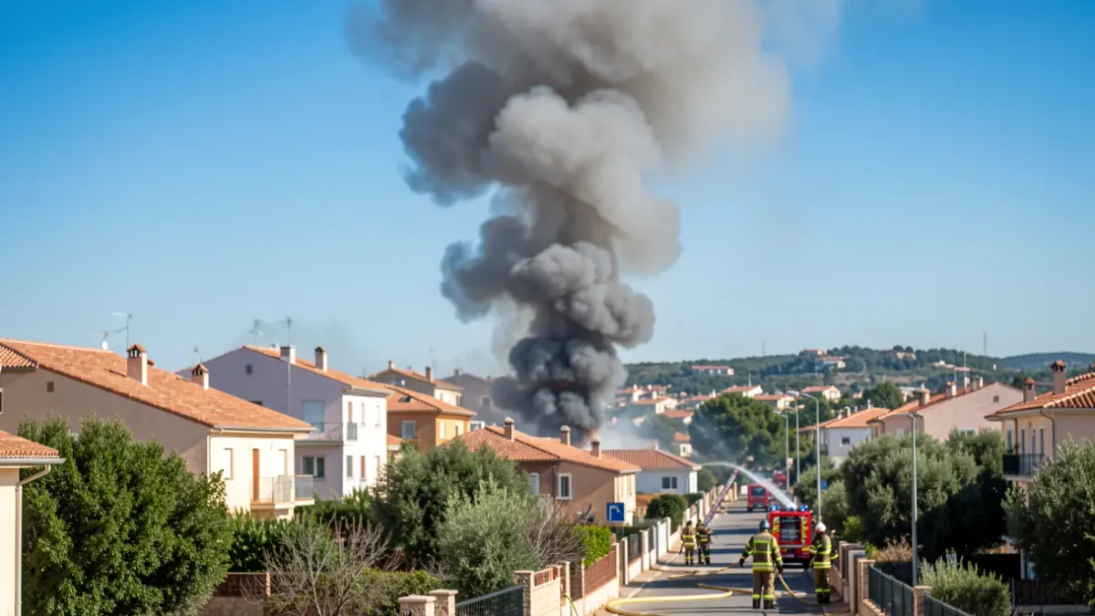 Imagen de una columna de humo de un incendio en Boadilla del Monte.
