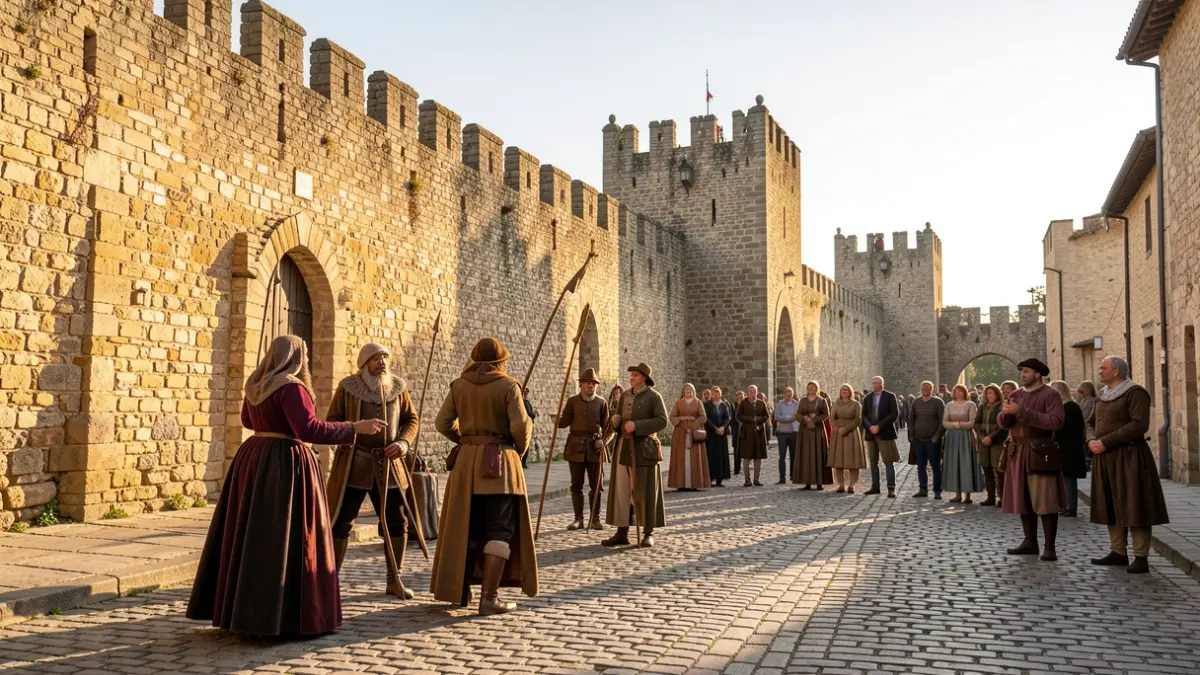 Imagen de la visita teatralizada 'Las Dos Reinas de Castilla' en Buitrago del Lozoya.