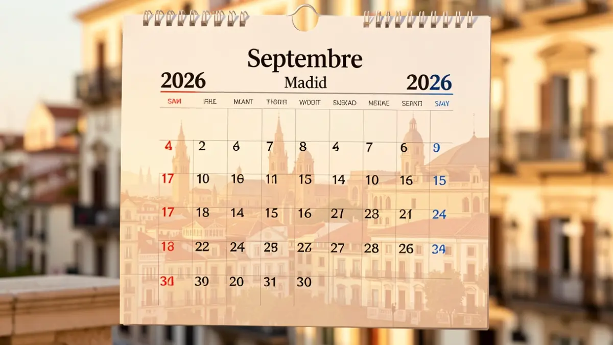 Calendario escolar de Madrid 2026-2027 con fechas destacadas.