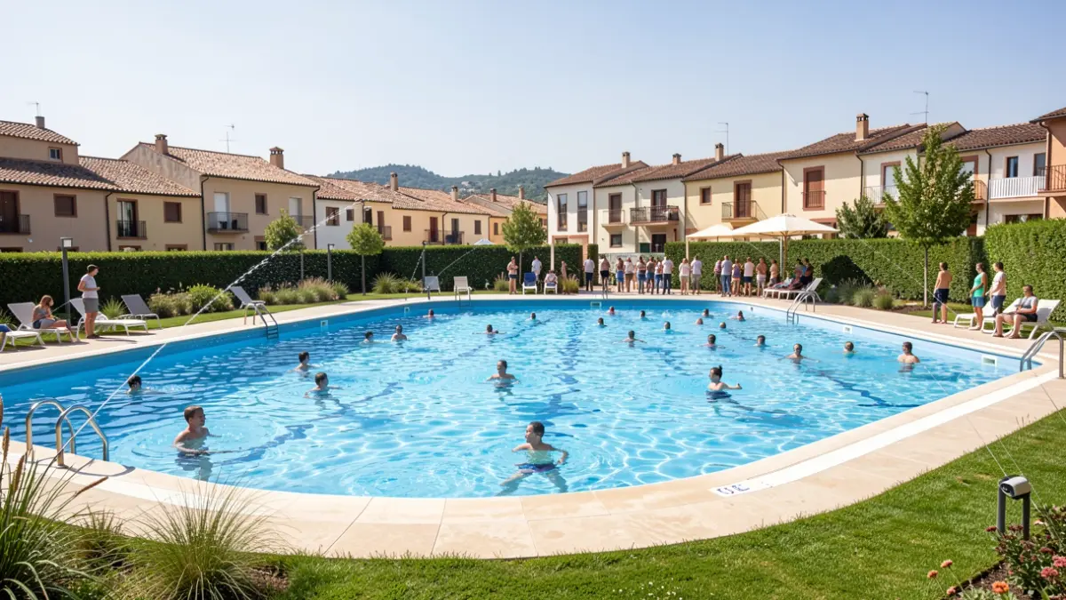 Image of the Campo Real municipal swimming pool after its renovation.