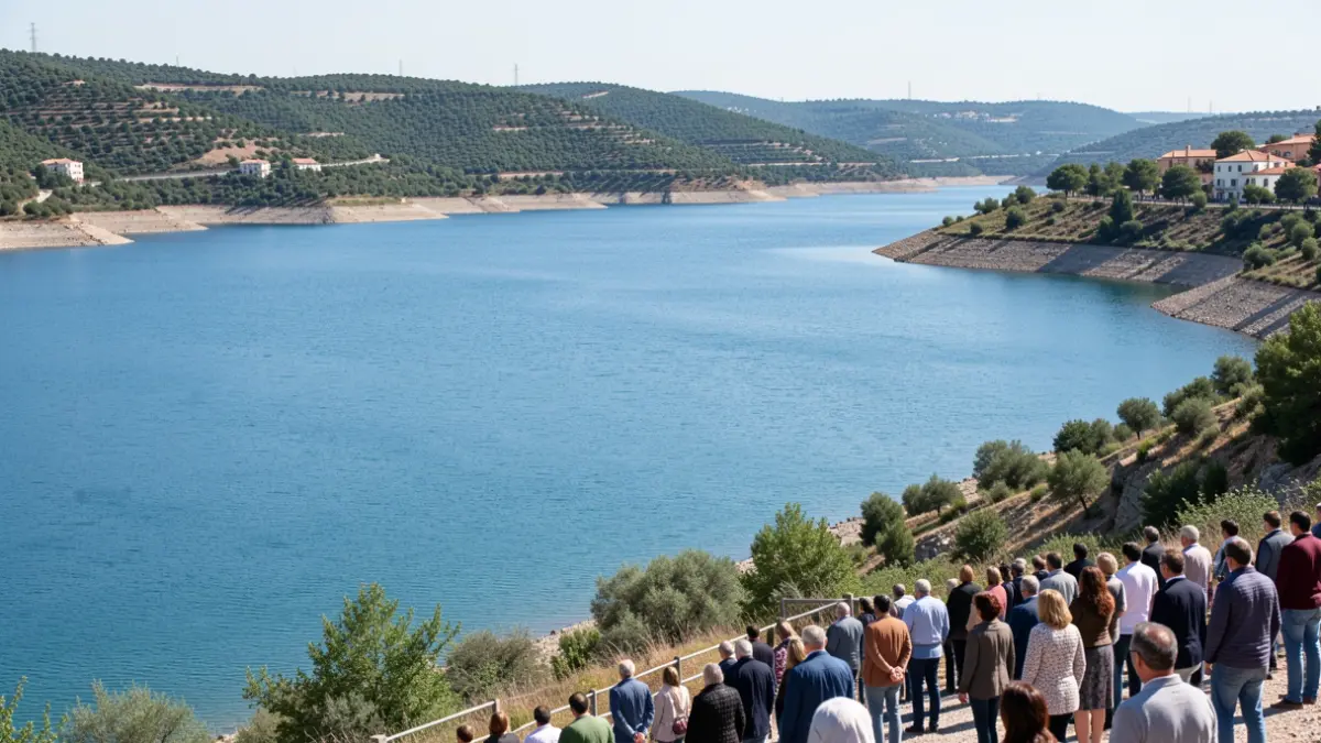 Imagen genérica del embalse de San Juan en la Comunidad de Madrid, mostrando su extensión y orillas.