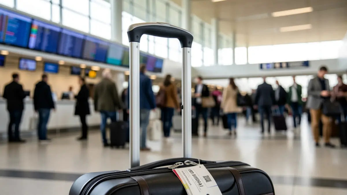 Generic image of luggage at an airport.