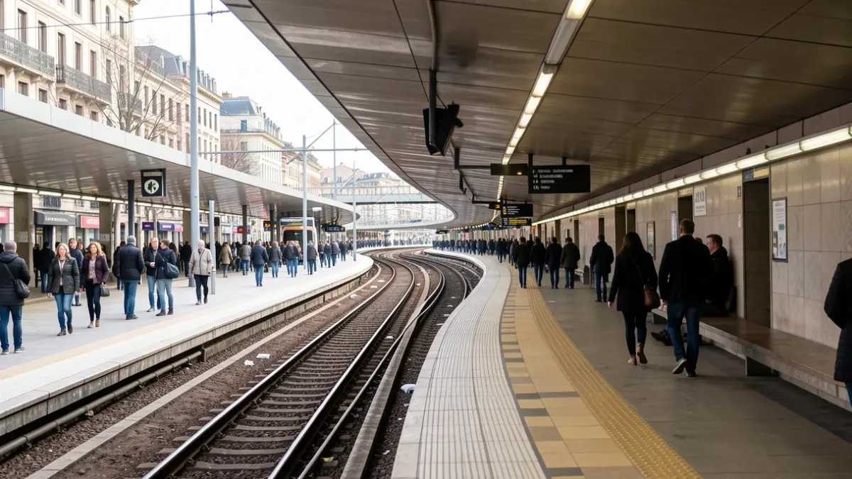 Imagen genérica de un andén de Metro de Madrid vacío con vías que se pierden a lo lejos.