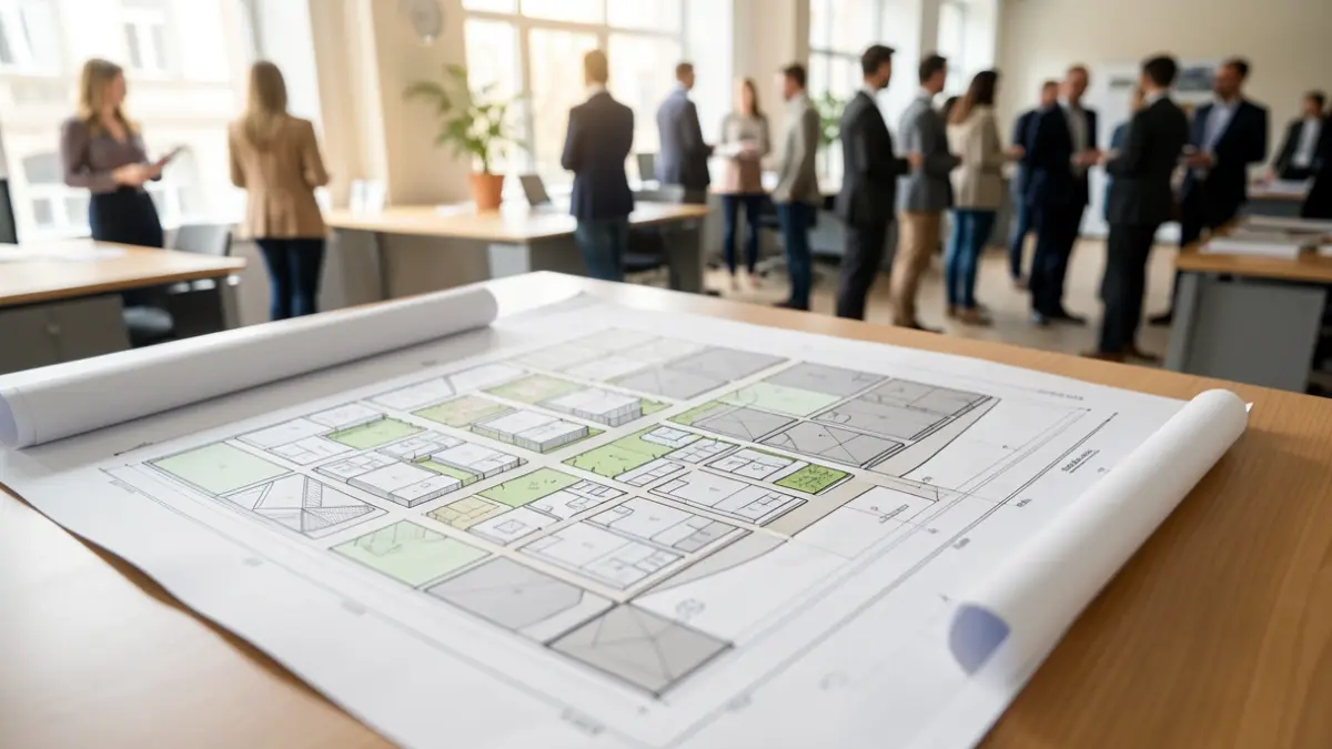 Imagen genérica de planos urbanísticos sobre una mesa de trabajo.