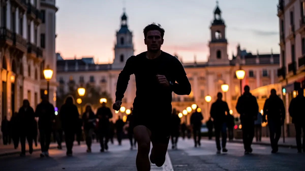 Imagen genérica de un corredor urbano en Madrid al atardecer.