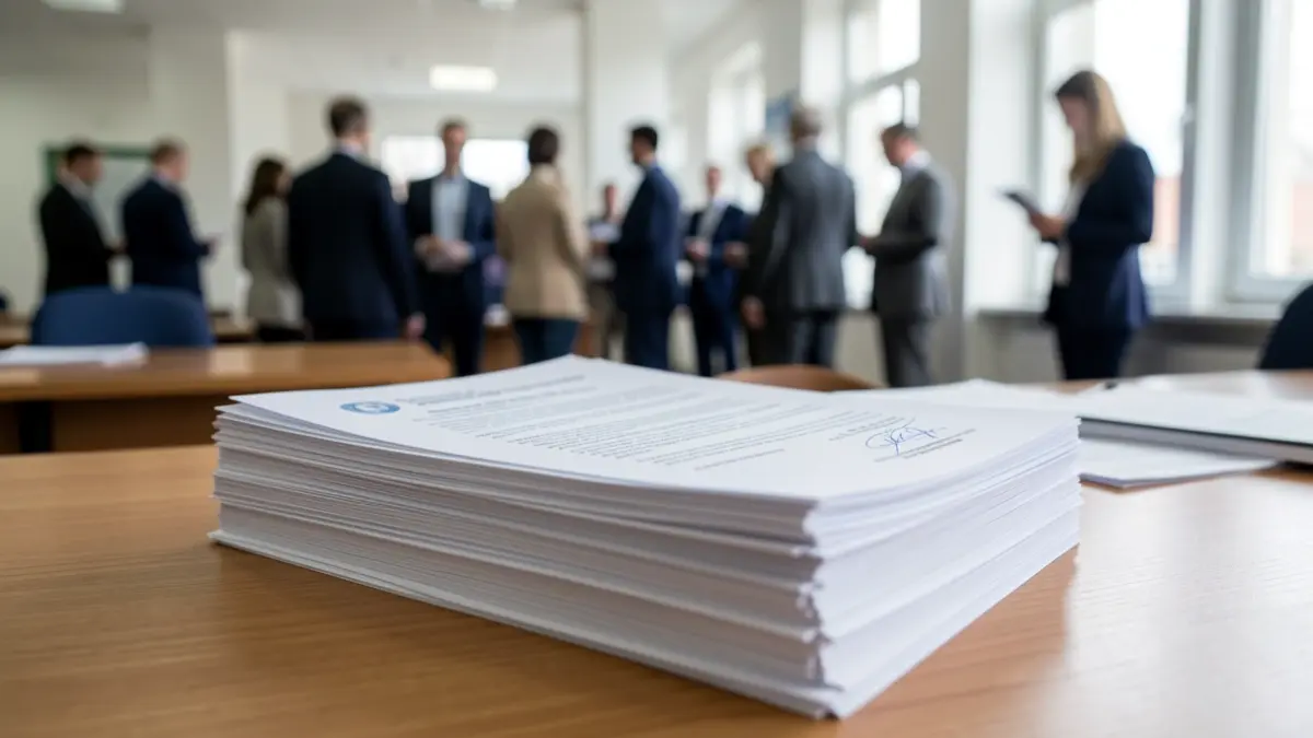 Generic image of administrative documents in a municipal office.