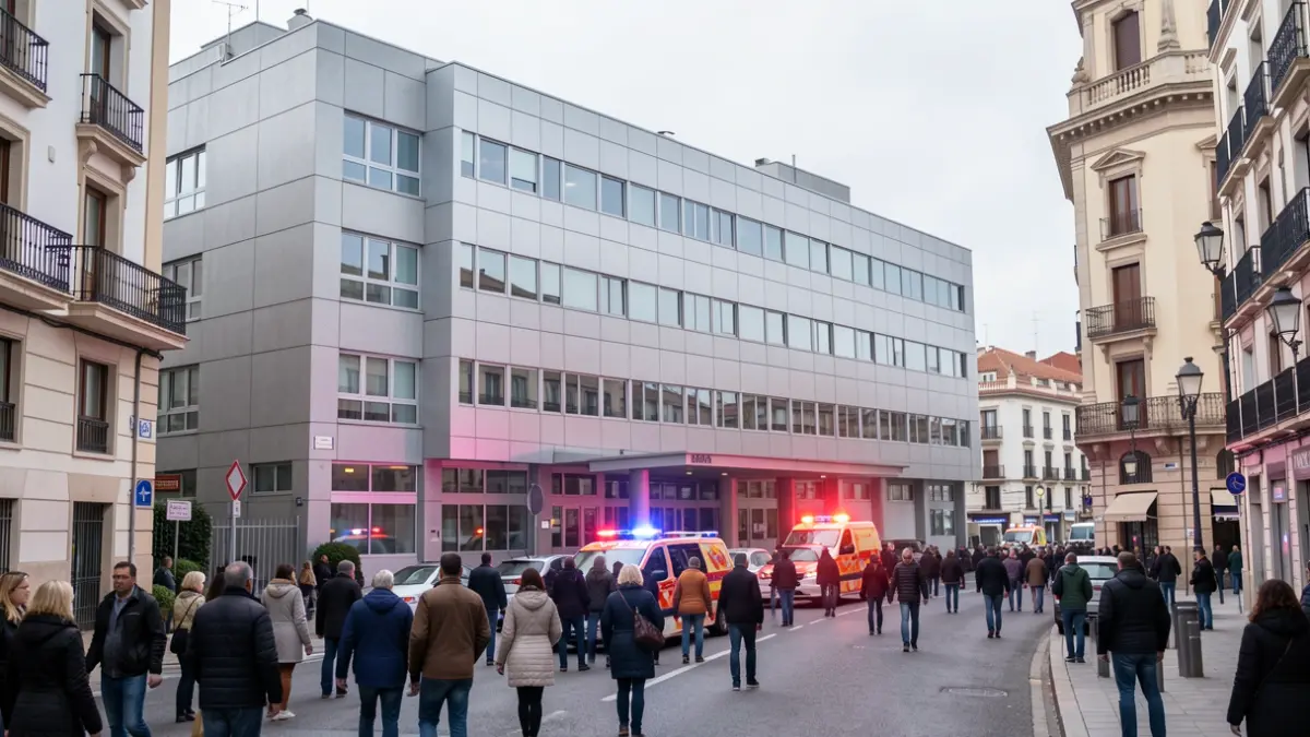Imagen genérica de un hospital con luces de emergencia.