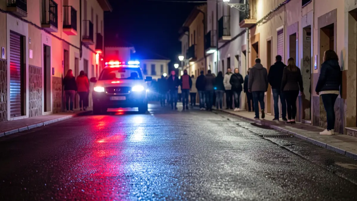 Generic image of police emergency lights reflecting on wet asphalt at night.