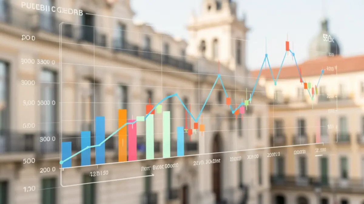 Abstract graphic of the Community of Madrid's public debt.