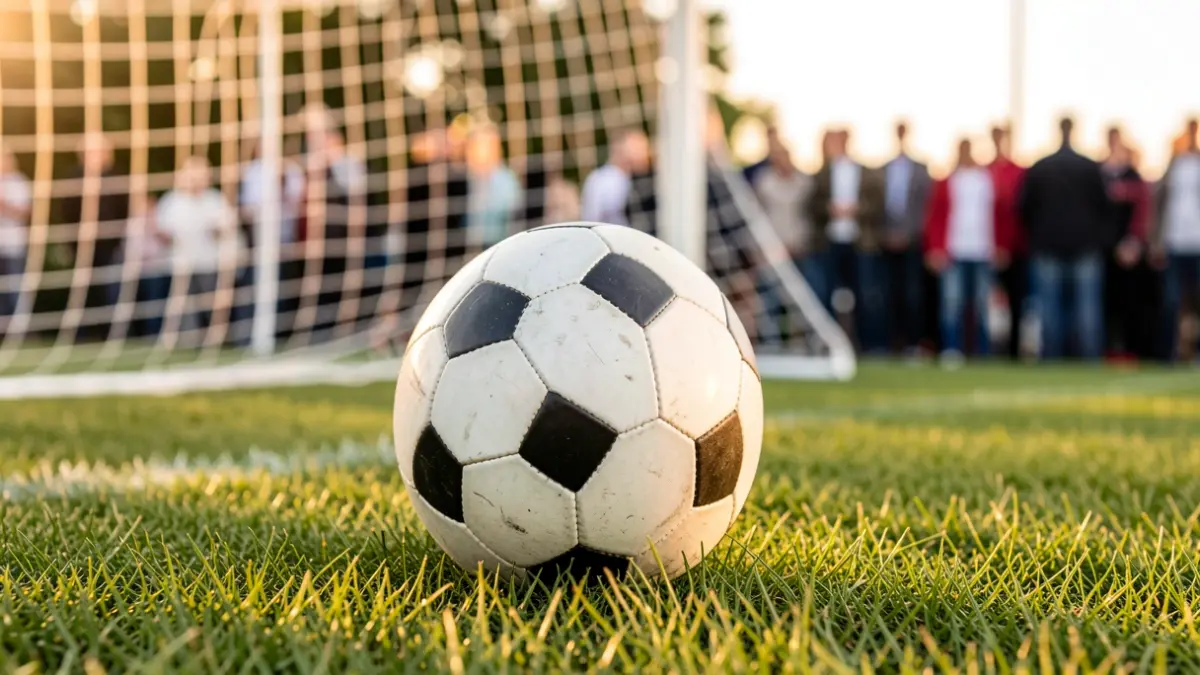 Generic image of a soccer ball on grass.