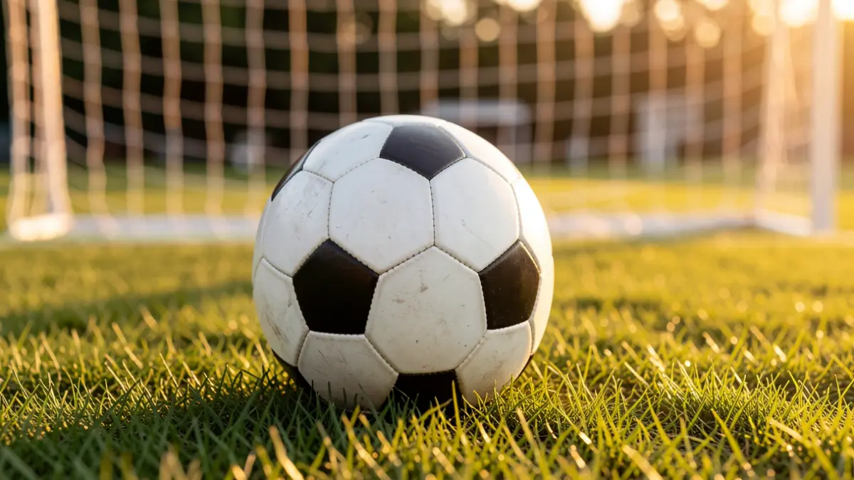 Generic image of a soccer ball on the grass.