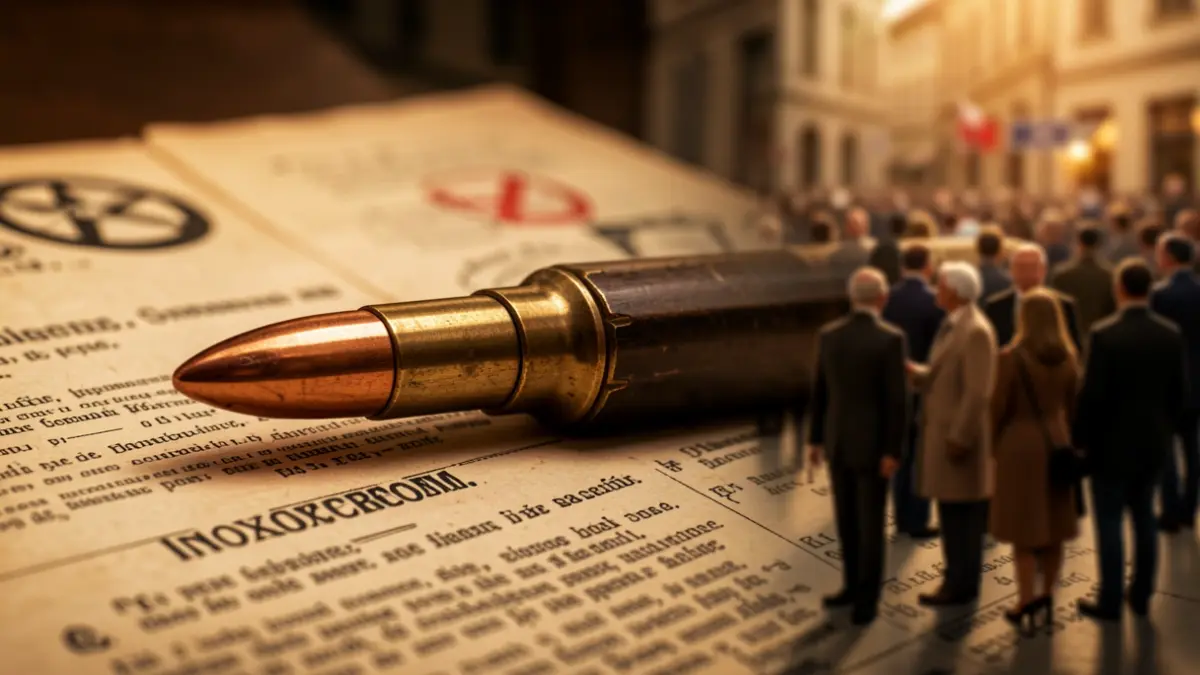 Reproduction of an Inoxcrom pen that stopped a bullet, exhibited at the Reina Sofía Museum.