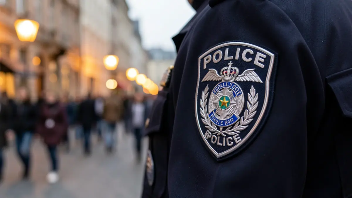 Generic image of a police badge on a uniform.