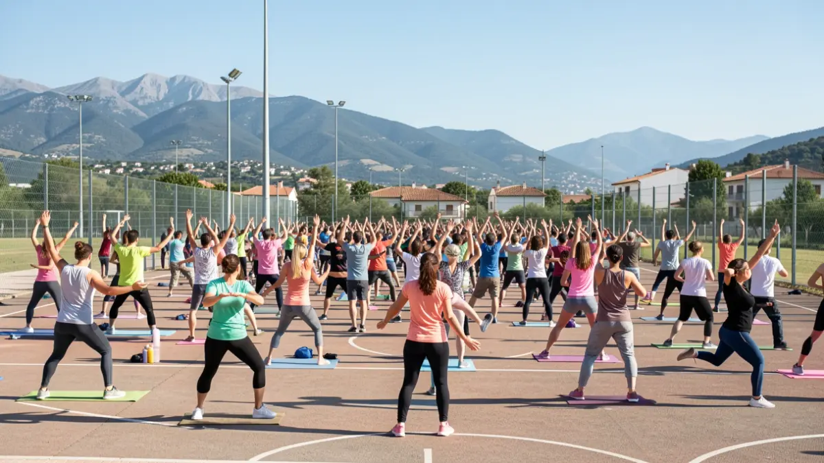 Imagen genérica de participantes en una fiesta deportiva al aire libre en El Berrueco.