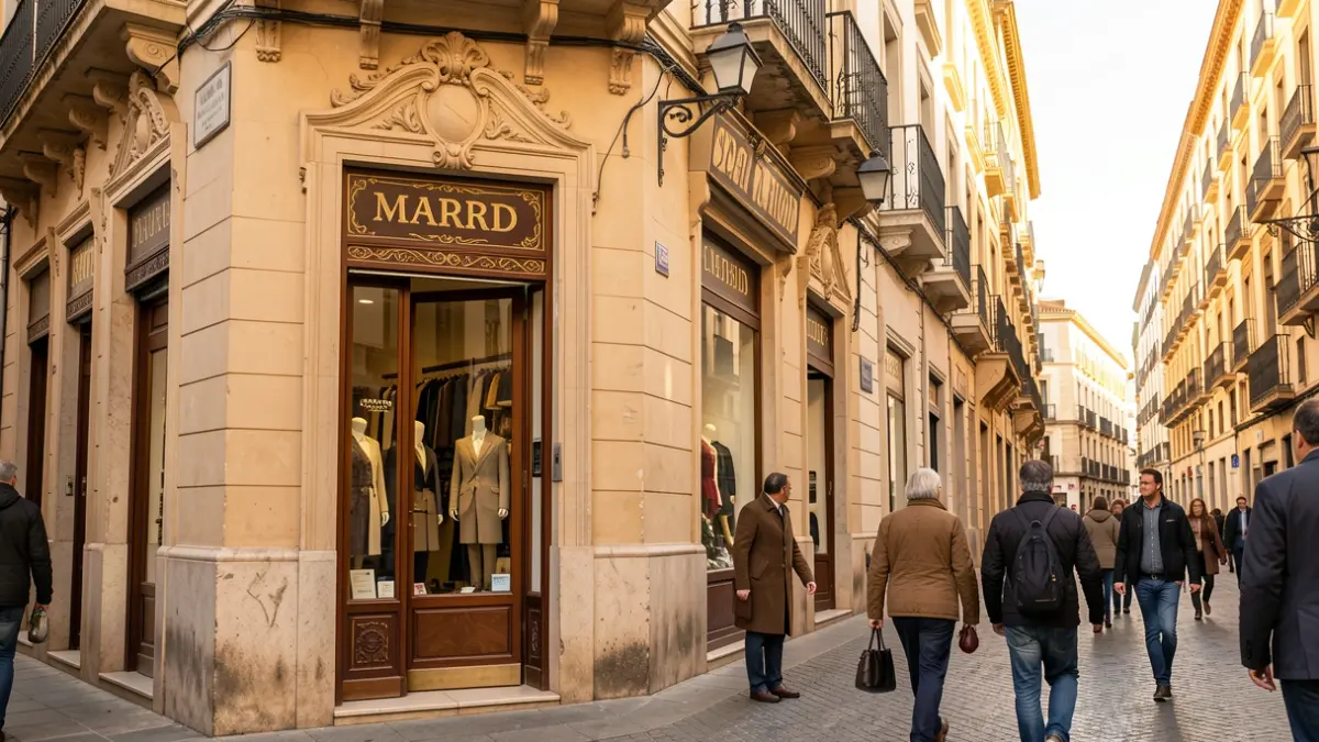 Facade of the El Corte Militar tailor shop in Madrid.