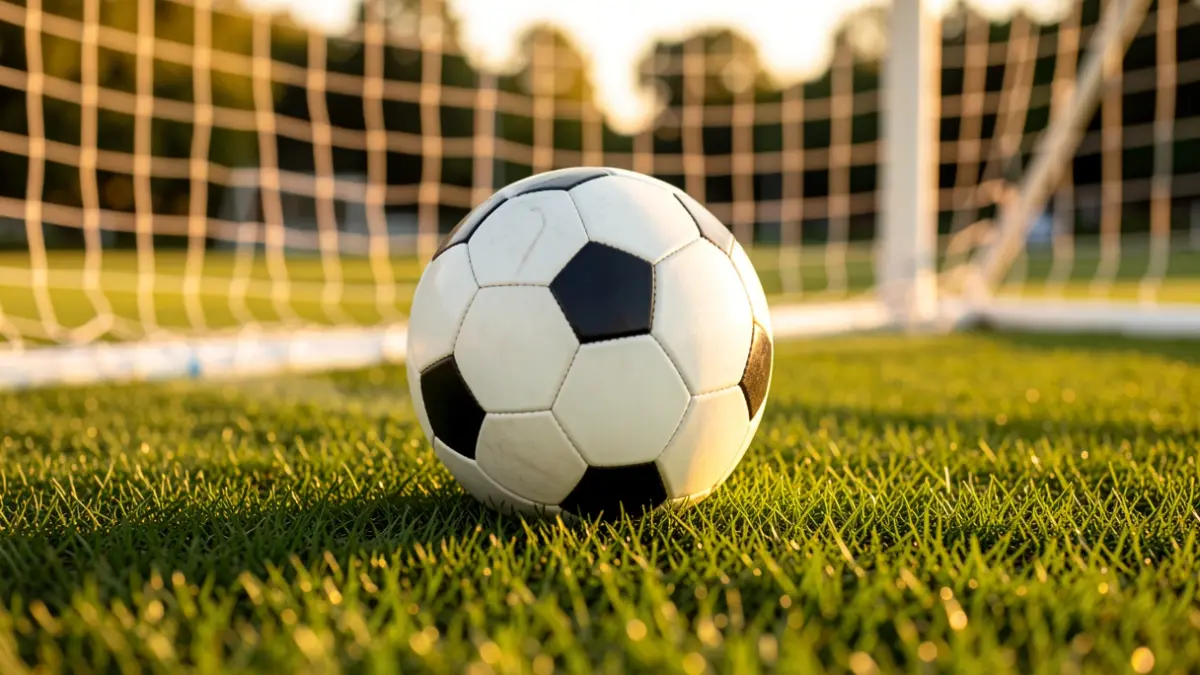 Generic image of a soccer ball on a stadium pitch.