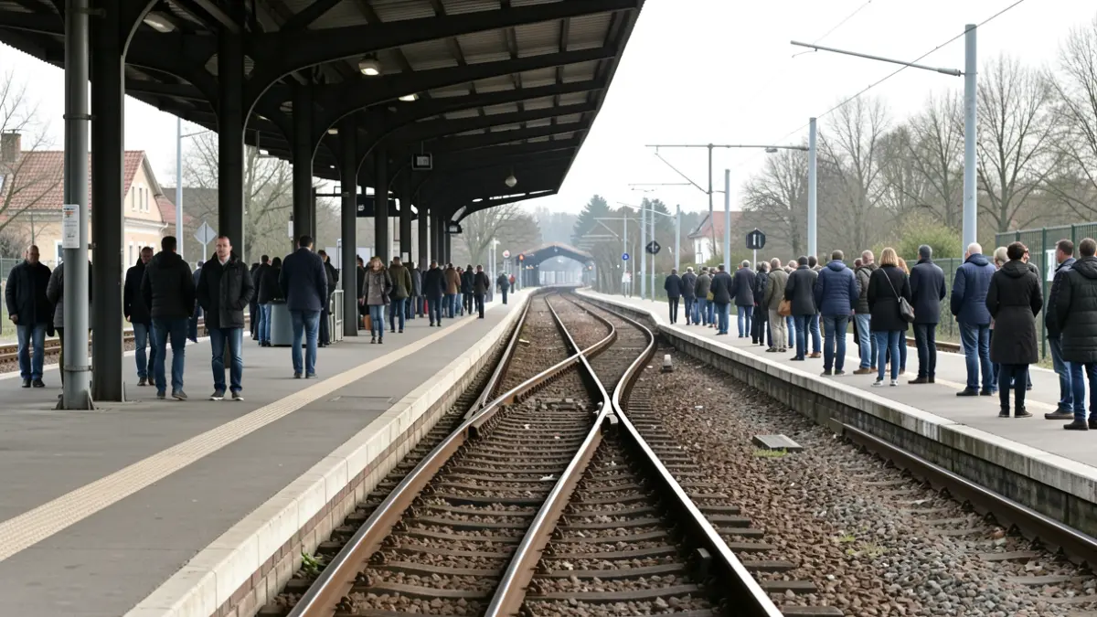 Imagen genérica de una estación de tren con vías vacías.