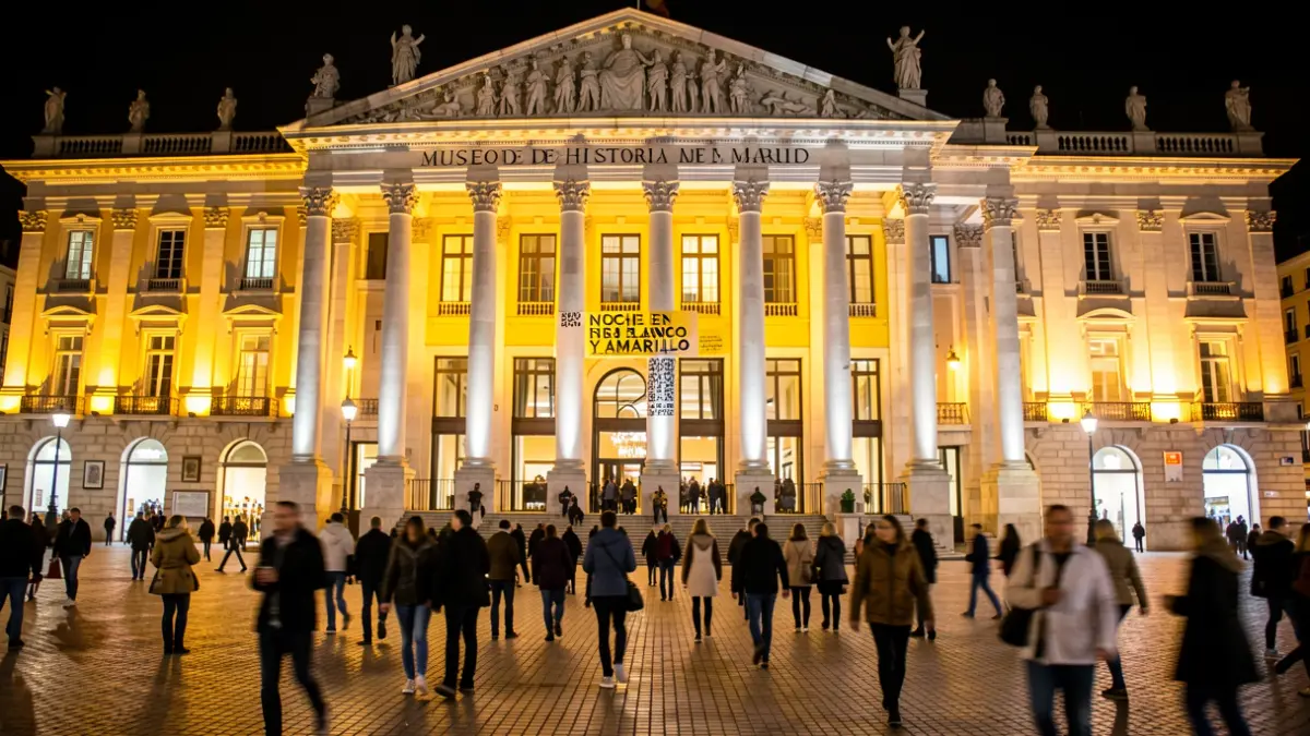 Image of the Museum of History of Madrid illuminated during the White and Yellow Night.